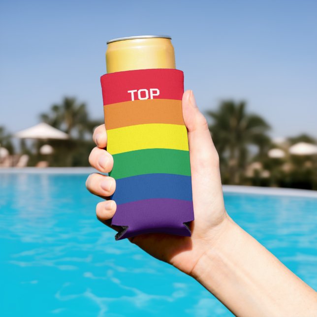 Rafraîchisseur Pour Canette Slim Drapeau LGBT Gay Rainbow Pride Personnalisé (Piscine in situ)