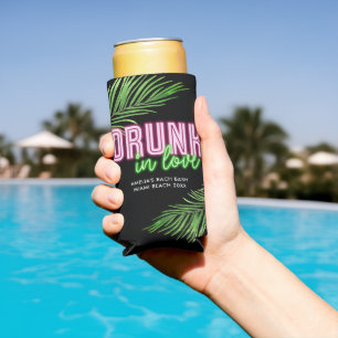Rafraîchisseur Pour Canette Slim Drunin In Love Neon Green & Pink Tropical Bach