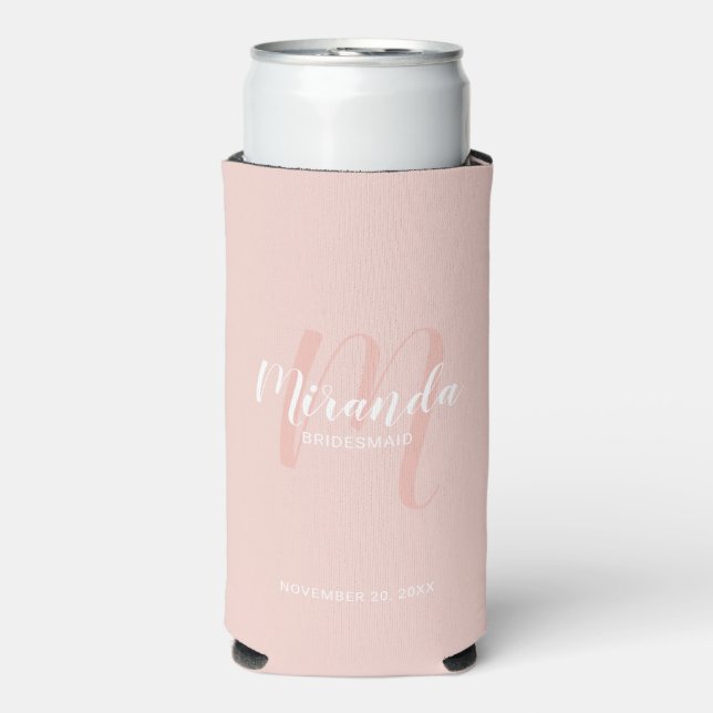 Rafraîchisseur Pour Canette Slim Écrivain Personnalisé De Script Moderne (Seltzer Recto)