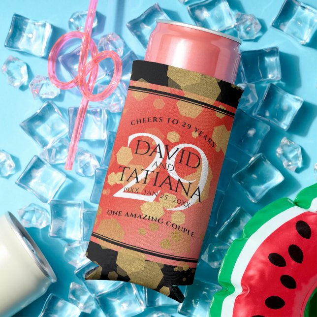 Rafraîchisseur Pour Canette Slim Élégant 29e anniversaire du Mariage Garnet (Été in situ)
