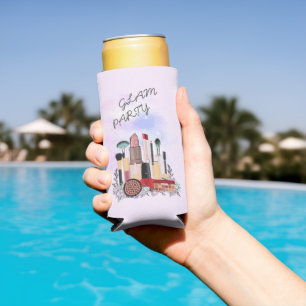 Rafraîchisseur Pour Canette Slim Élégant Blush Girl Peintre de maquillage rose Glam