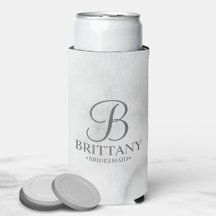 Rafraîchisseur Pour Canette Slim Élégant Monogramme Personnalisé Bridesmaid Seltzer