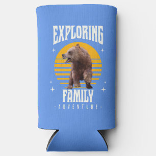 Rafraîchisseur Pour Canette Slim Explorer l'aventure de vacances vintage de la fami