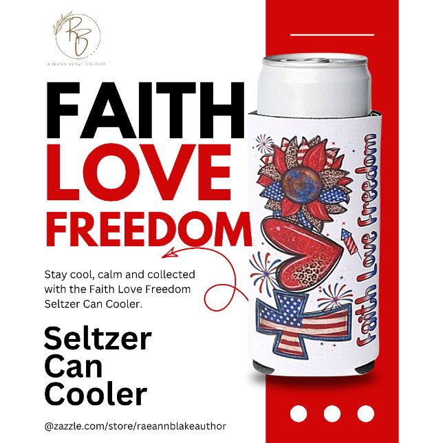Rafraîchisseur Pour Canette Slim Faith Love Freedom Seltzer Can Cooler (Créateur téléchargé)
