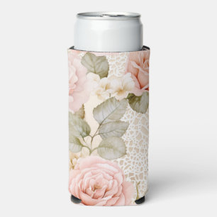 Rafraîchisseur Pour Canette Slim Fard à joues couleur rose floral mariage de mariag