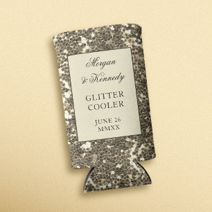 Rafraîchisseur Pour Canette Slim Faux Or Paillettes Fête de Mariage