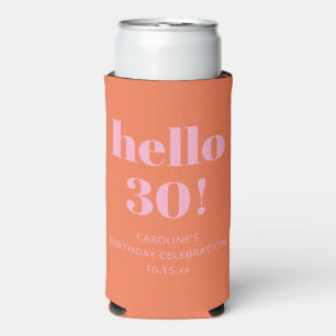 Rafraîchisseur Pour Canette Slim Fête d'anniversaire 30 ans rose orange moderne sim