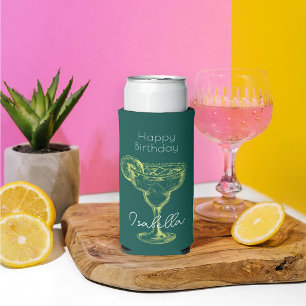 Rafraîchisseur Pour Canette Slim Fête d'anniversaire Moderne Margarita Verte Fiesta