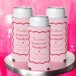 Rafraîchisseur Pour Canette Slim Fête de Bachelorette rose et rouge Retro<br><div class="desc">Pink et Rouge Retro Bachelorette Favoris peuvent refroidir</div>