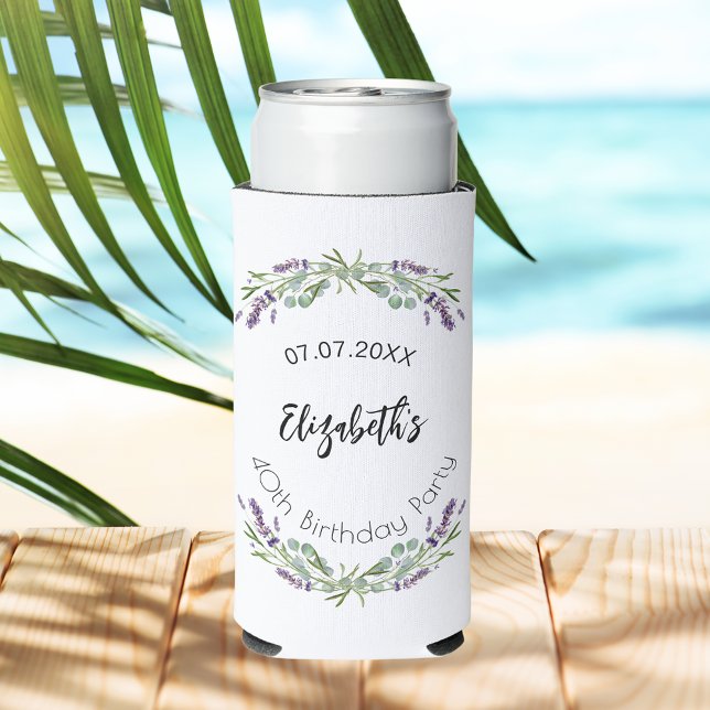 Rafraîchisseur Pour Canette Slim Fête de l'eucalyptus lavande (Créateur téléchargé)