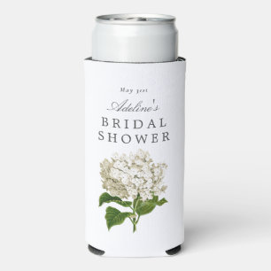 Rafraîchisseur Pour Canette Slim Fête de Mariage Hydrangea Blanc Crème