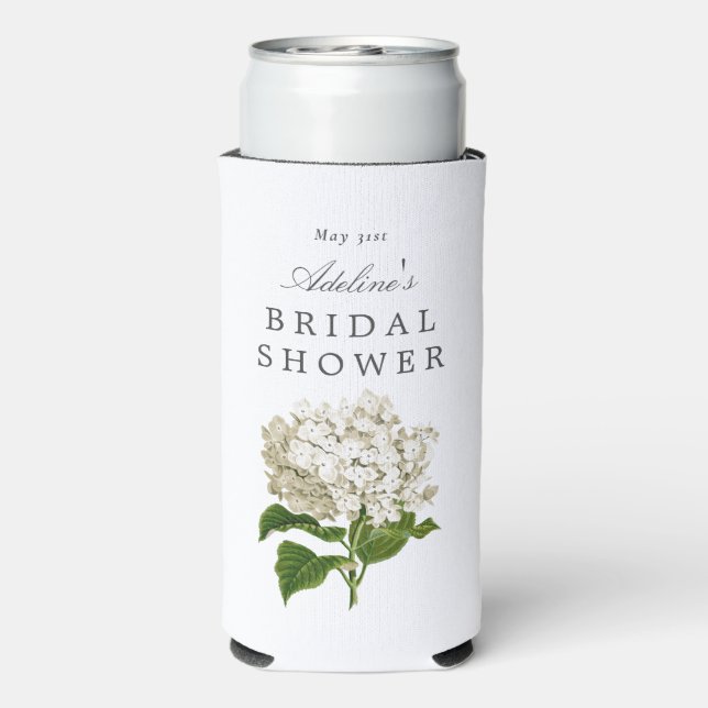 Rafraîchisseur Pour Canette Slim Fête de Mariage Hydrangea Blanc Crème (Seltzer Verso)