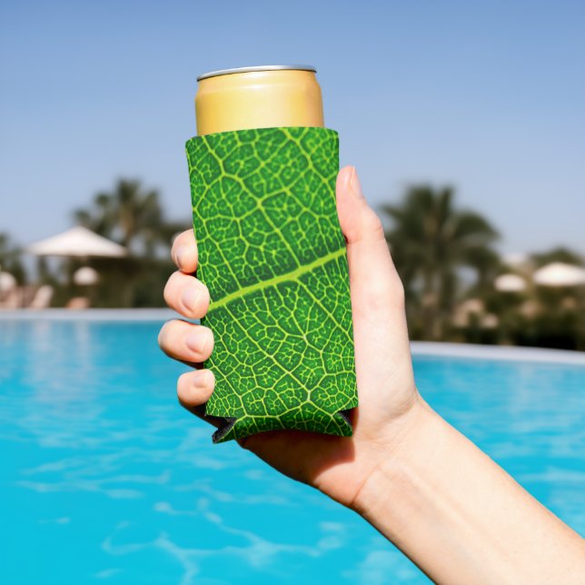 Rafraîchisseur Pour Canette Slim Feuille d'arbre verte (Piscine in situ)