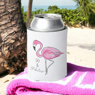 Rafraîchisseur Pour Canette Slim Flamant rose rose flocage fabuleux à cinquante
