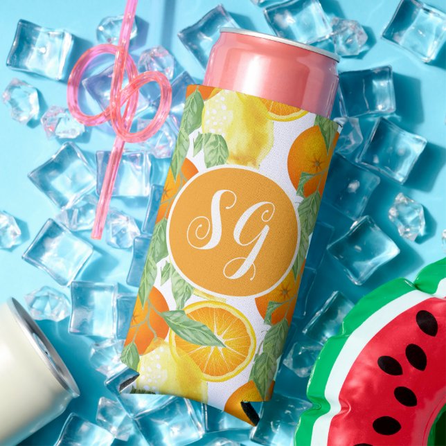 Rafraîchisseur Pour Canette Slim Fruit Citrus Monogrammé  (Été in situ)
