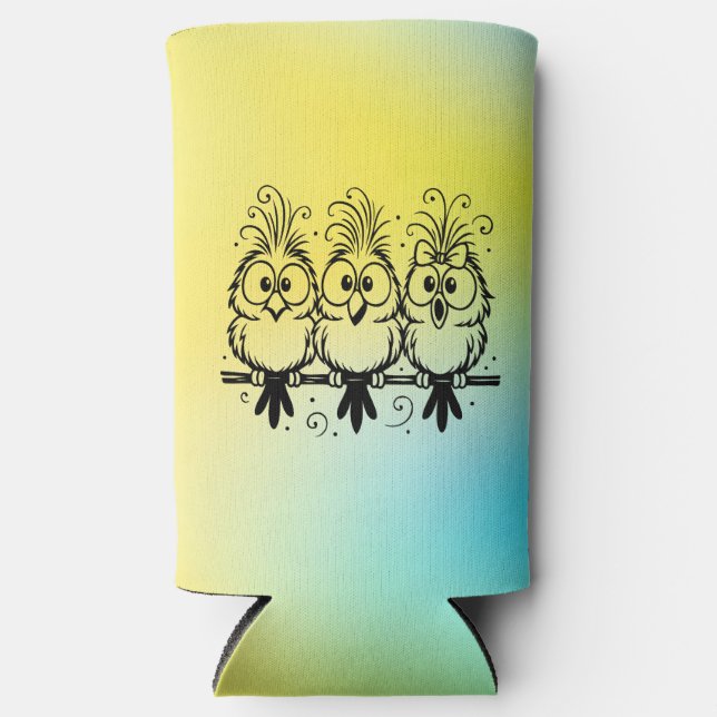 Rafraîchisseur Pour Canette Slim Funny Birds Cartoon-56456 (Recto)