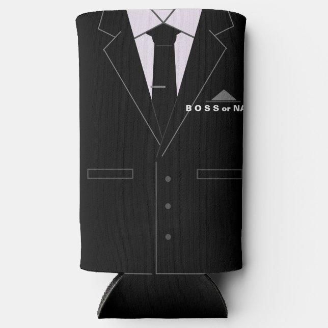 Rafraîchisseur Pour Canette Slim Funny Boss Can Coolers Personalized Name Text (Recto)