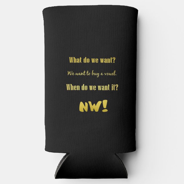 Rafraîchisseur Pour Canette Slim Funny Buy a Vowel — Now! (Recto)