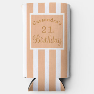 Rafraîchisseur Pour Canette Slim Gâteau de pêche et rayure blanche de classe pour 2