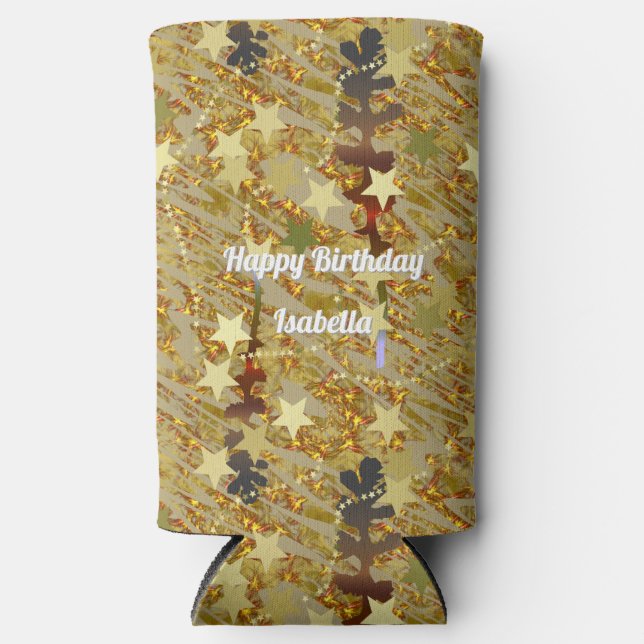 Rafraîchisseur Pour Canette Slim Glitzy Sprakling Any Age Birthday Abstract Pattern (Recto)