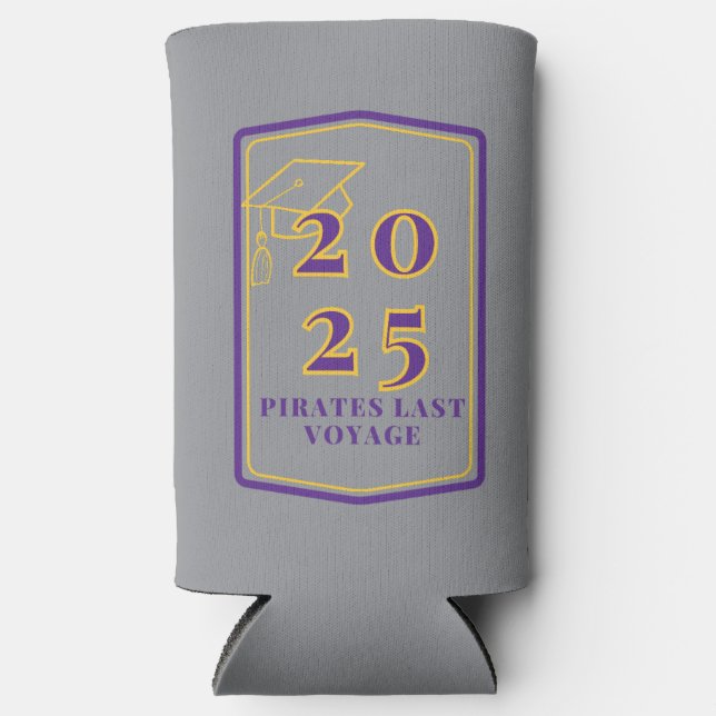 Rafraîchisseur Pour Canette Slim Graduation Koozie - Grey (Recto)