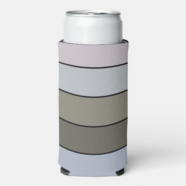 Rafraîchisseur Pour Canette Slim Gris Vert Et Gris Noir Sur Papier Aquarelle (Seltzer Recto)