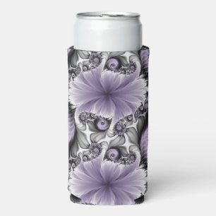 Rafraîchisseur Pour Canette Slim Illusion de lilas Art fractal floral abstrait Fant