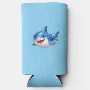 Rafraîchisseur Pour Canette Slim Illustration de requin mignon aux grands yeux Anim