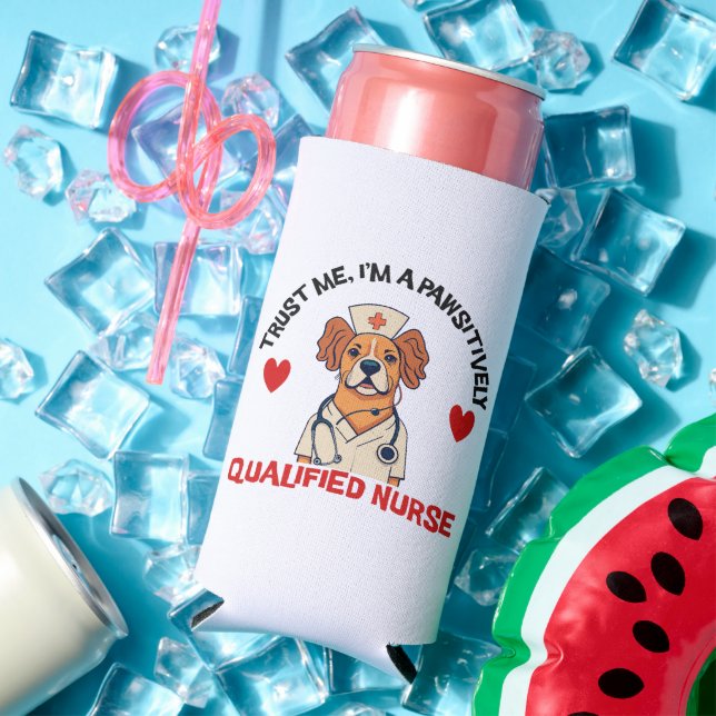 Rafraîchisseur Pour Canette Slim Infirmière Qualifiée Pawsitively (Été in situ)