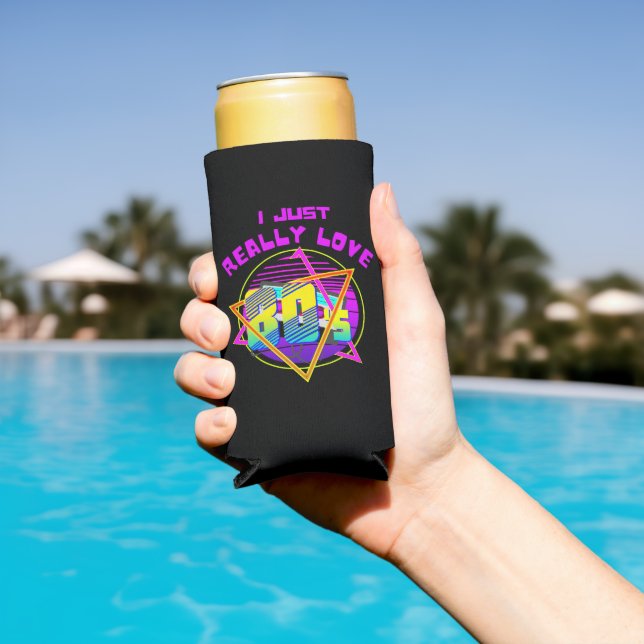 RAFRAÎCHISSEUR  POUR CANETTE SLIM J'AIME VRAIMENT LES 80 (Piscine in situ)
