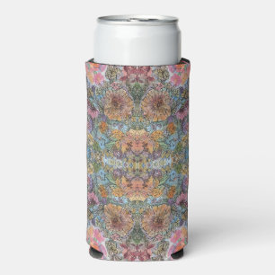 Rafraîchisseur Pour Canette Slim Jardin de fleurs à l'aquarelle Shabby Chic