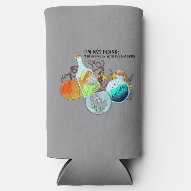 Rafraîchisseur Pour Canette Slim Je ne me cache pas ; je me mélange à drôle (Recto)