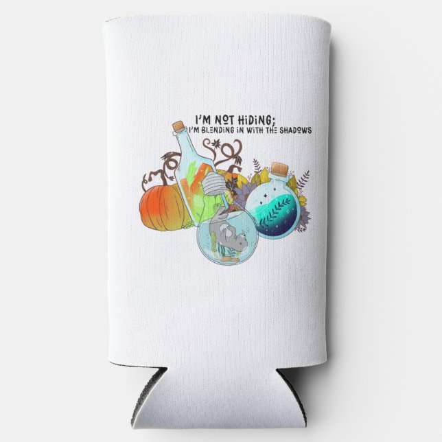 Rafraîchisseur Pour Canette Slim Je ne me cache pas ; je me mélange à drôle (Recto)