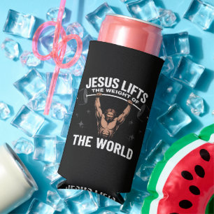 Rafraîchisseur Pour Canette Slim Jésus-Christ faisant du soulevé de terre