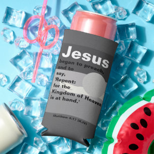 Rafraîchisseur Pour Canette Slim Jésus Commença À Prêcher. Matthieu 4:17 Coucher de