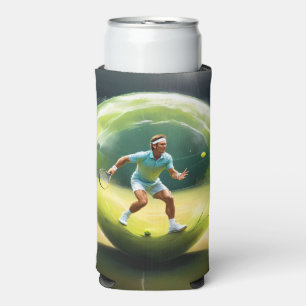 Rafraîchisseur Pour Canette Slim Joueur De Tennis Ball Sur Court,