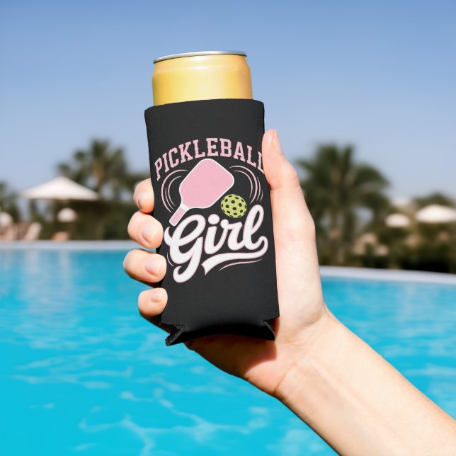Rafraîchisseur Pour Canette Slim Joueuse de pickleball fille (Piscine in situ)