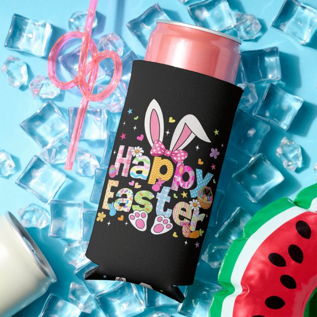 Rafraîchisseur Pour Canette Slim Joyeuses Pâques 2026 Lapin Mignon (Été in situ)