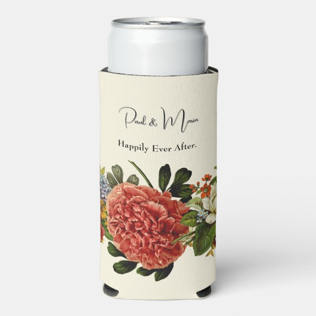Rafraîchisseur Pour Canette Slim Joyeux toujours après BOHO tapisserie florale rétr (Seltzer Recto)