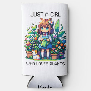 Rafraîchisseur Pour Canette Slim Juste une fille qui aime les Plantes Personnalisé