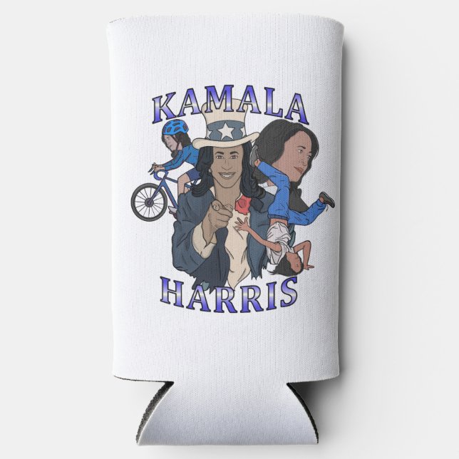 Rafraîchisseur Pour Canette Slim Kamala Harris Bootleg Rap (Recto)