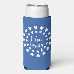 Rafraîchisseur Pour Canette Slim L'Amour du Printemps, Petits Coeurs