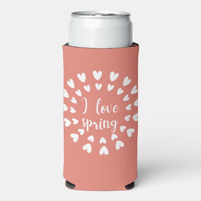 Rafraîchisseur Pour Canette Slim L'Amour du Printemps, Petits Coeurs (Seltzer Recto)