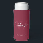 Rafraîchisseur Pour Canette Slim Le nom et le monogramme des développeurs de script<br><div class="desc">Ajoutez une touche personnelle à votre mariage avec des groomsmen personnalisés peut refroidir. Ce peut refroidir caractéristiques personnalisées groomsman's nom dans le style de police de script classique blanc avec des détails mariages dans le style de police de serif classique blanc et monogramme dans le style de police de serif...</div>