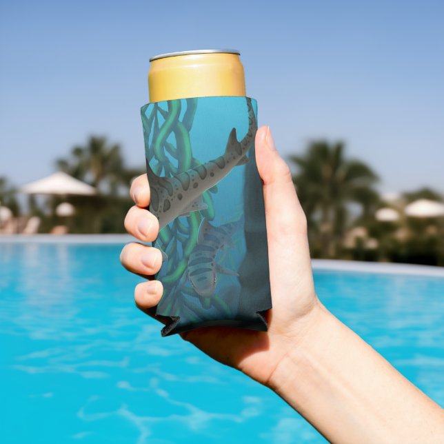 Rafraîchisseur Pour Canette Slim Leopard Shark can cooler (Piscine in situ)
