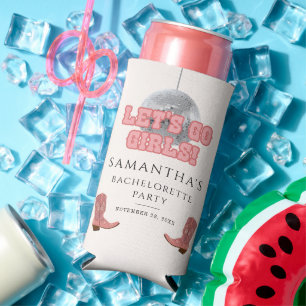 Rafraîchisseur Pour Canette Slim Lets Go Girls Disco Cowgirl Bachelorette Party