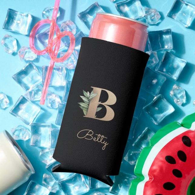 Rafraîchisseur Pour Canette Slim LETTRE D'OR MONOGRAPHIQUE BOtanique Élégante B (Été in situ)