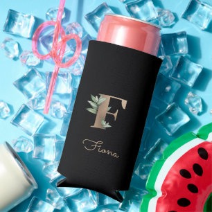 Rafraîchisseur Pour Canette Slim LETTRE D'OR MONOGRAPHIQUE BOtanique Élégante F