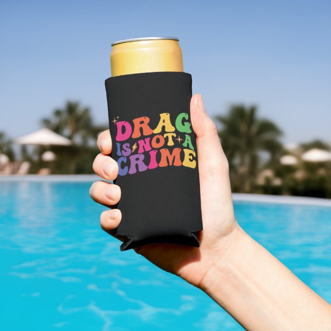 Rafraîchisseur Pour Canette Slim LGBT Pride DRAG N'EST PAS UN SOUTIEN CRITIQUE (Piscine in situ)