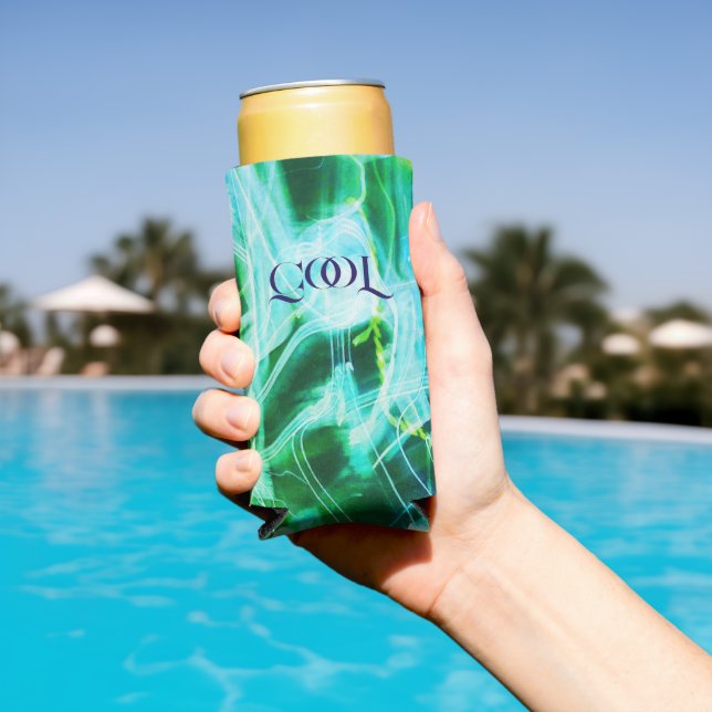 Rafraîchisseur Pour Canette Slim Lignes de lumière électrique Dégradé Abstrait. (Piscine in situ)